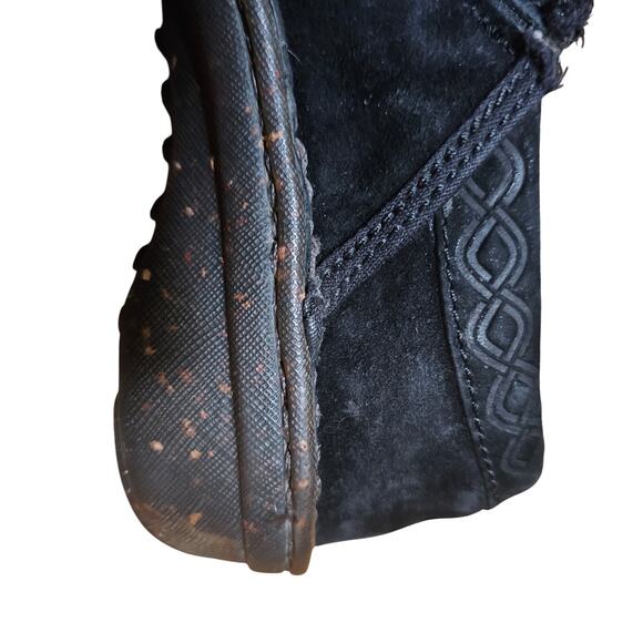 Ugg Bettey 1757 Black Leather Slip On Shoes Sherp Skin Inside Women's Size 6 - Picture 9 of 9